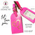 Leather Luggage Tag- NEON PINK with Gold Heart-Free Ship.Bride Gift.Bridesmaid Gift.Grad Gift.Gift for Her.Hostess Gift.