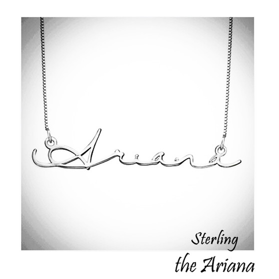 ARIANA - Sterling Signature  Name Necklace  - FREE SHIP