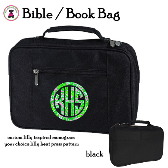 Lilly Inspired Personalized Bible Book Bag / Bible Cover-Black-FREE SHIP/Bible Gift/Bible Study/Journal Cover/Bible Tote/Inspirational Gift 