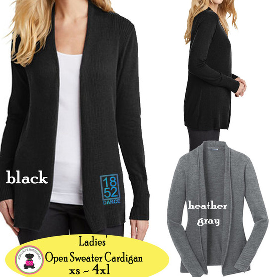 1852 DANCE - Monogrammed Ladies' Open Front Sweater Cardigan - Ladies' Sizes xs - 4xl - FREE SHIP/Business Cardigan/Tunic Cardigan/Sweater for Her
