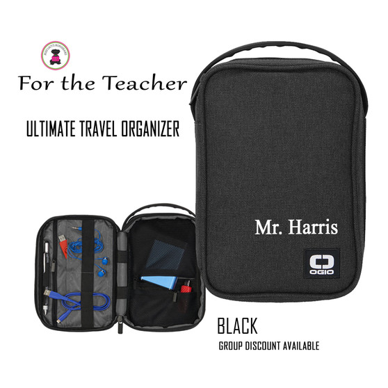 For  the Teacher -  Personalized  Ultimate Travel Organizer- BLACK -Free Ship-Men's Travel /Men's Organizer/Teacher Organizer/Teacher Gift