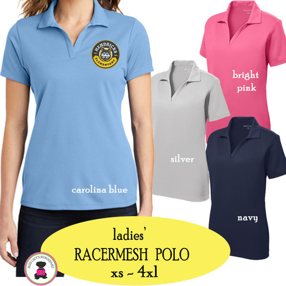 HENDRICKS ELEMENTARY   - Ladies' Racermesh Polo
