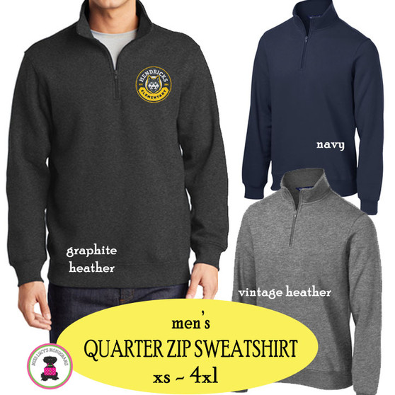 HENDRICKS ELEMENTARY   - Men's Quarter Zip Sweatshirt Pullover 