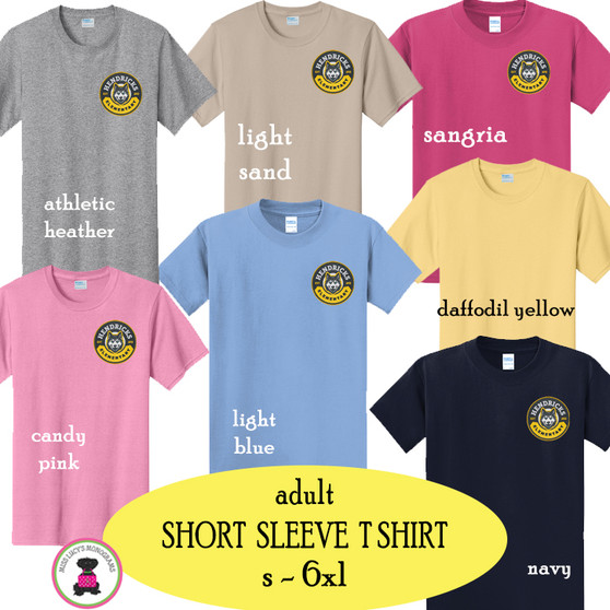 HENDRICKS ELEMENTARY  - Adult Sized Short Sleeve T Shirt