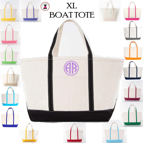  XLarge Canvas Boat Tote with Monogram-Free Ship.Bridesmaid Tote.Boat Tote.Grad Gift.Mom Gift.Beach Tote.Weekender Tote.Cruise Tote.Travel Tote