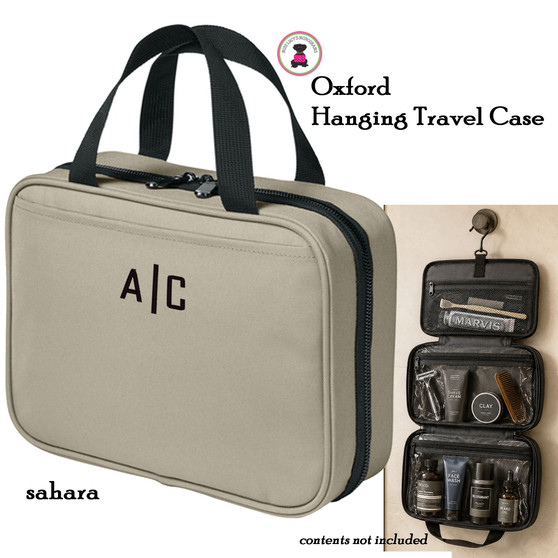 Hanging Deluxe Sahara Toiletry Bag FOR HIM with Monogram.Free Ship.Groomsmen Gift.Grad Gift.Father's Day.Corporate Travel Organizer