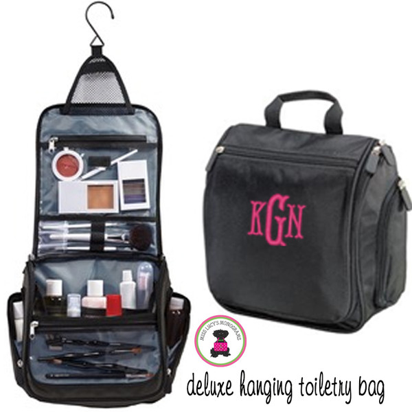 FOR HER Monogrammed Deluxe Hanging Cosmetic / Toiletry Bag-FREE SHIP /Hanging Toiletry/Gift for Her/Grad Gift/Bridesmaid Gift/Travel