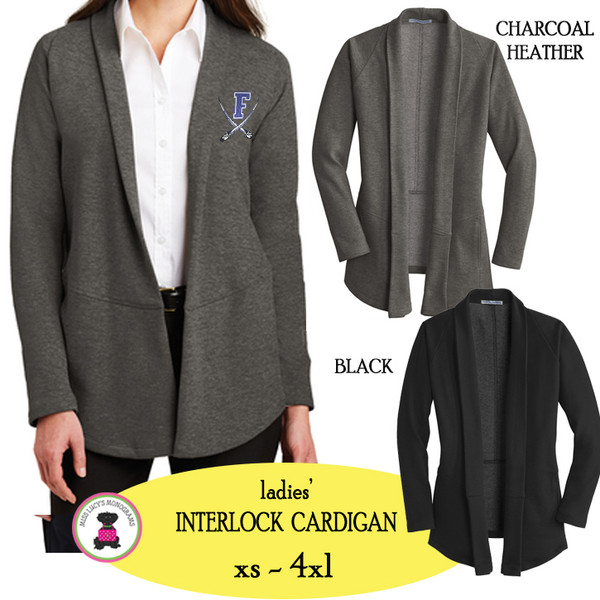 FANIN COUNTY- Ladies' Interlock Cardigan - FREE SHIP