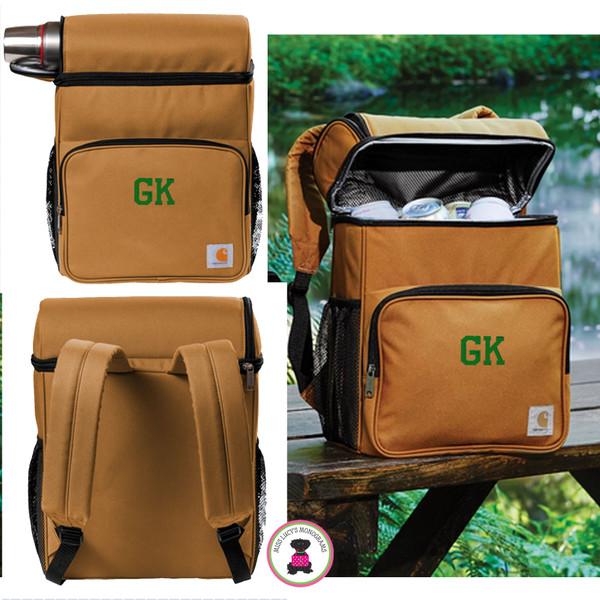 FOR HIM Monogrammed Carhartt® BACKPACK 20-Can Cooler - FREE SHIP-Groomsmen Gift/Father's Day Gift/Grad Gift/Gift for Him/Group Discount/Hiker Gift/Adventure Cooler/Picnic Cooler