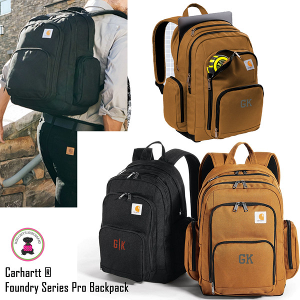 FOR HIM Monogrammed Carhartt ® Foundry Series Pro Backpack - FREE SHIP-Groomsmen Gift/Father's Day Gift/Grad Gift/Gift for Him/Group Discount/Hiker Gift/Adventure backpack/Travel Backpack