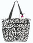 FOR HER Monogrammed -"The Perfect"-  Canvas Tote - Black and White Damask  - FREE SHIP//Gift for Her/Bridesmaid Gift/Grad Gift/Cheer Gift / Dancer Gift /Mom Tote 