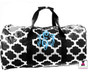 black / white geometric large rounded duffle with your monogram