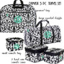FOR HER Monogrammed  5 Piece Travel Set - Black and White Damask-FREE SHIP/Garment Bag and Duffel Travel Set/Gift for Her/Bridesmaid Gift/Grad Gift