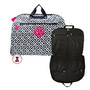 FOR HER Monogrammed 5 Piece Travel Set - Greek Key-Black / White- FREE SHIP /Garment Bag and Duffel Travel Set/Gift for Her/Bridesmaid Gift/Grad Gift