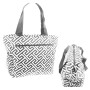 FOR HER Monogrammed  "The Perfect" Large Canvas Tote - Gray and White Greek Key - FREE SHIP/Gift for Her/Bridesmaid Gift/Grad Gift/Cheer Gift / Dancer Gift /Mom Tote
