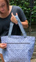 FOR HER Monogrammed  "The Perfect" Large Canvas Tote - Gray and White Greek Key - FREE SHIP/Gift for Her/Bridesmaid Gift/Grad Gift/Cheer Gift / Dancer Gift /Mom Tote