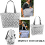 FOR HER Monogrammed  "The Perfect" Large Canvas Tote - Gray and White Greek Key - FREE SHIP/Gift for Her/Bridesmaid Gift/Grad Gift/Cheer Gift / Dancer Gift /Mom Tote