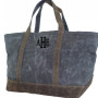 FOR HIM Monogrammed Large Waxed Canvas Deluxe Boat Tote - Slate - FREE SHIP-Groomsmen Gift/Father's Day Gift/Grad Gift/Gift for Him/Group Discount 