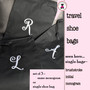 FOR HER Monogrammed Set of 3 Shoe Bags for Travel  -  Black - FREE SHIP /Bridesmaid Gift /Bride Gift /Grad Gift/Gift for Her/Bridesmaid Proposal Gift 
