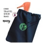 FOR HER Monogrammed Shoe Bag for Travel  - Navy - FREE SHIP /Bridesmaid Gift /Bride Gift /Grad Gift/Gift for Her/Bridesmaid Proposal Gift  