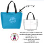 FOR HER Monogrammed ZIP TOP ESSENTIAL TOTE - FREE SHIP/Bridesmaid Gift/Grad Gift/Teacher Gift/Book Bag/ Travel Tote