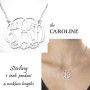  CAROLINE Necklace - Monogrammed  Cut Out Sterling Necklace -  1" Pendant - 3 Finish Options - FREE SHIP 