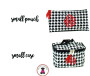 FOR HER Monogrammed 3 Piece Travel Essentials Set - Black / White Houndstooth - FREE SHIP/ladies' Travel Set/Gift for Her/Bridesmaid Gift/Flower Girl Gift/Dancer Gift/Grad Gift