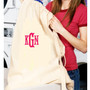FOR HIM Monogrammed Large Cotton Drawstring Laundry Bag - FREE SHIP-Groomsmen Gift/Father's Day Gift/Grad Gift/Gift for Him/Group Discount  