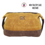 FOR HIM Monogrammed Large Waxed Canvas Toiletry Case - Mustard Yellow  - FREE SHIP-Groomsmen Gift/Father's Day Gift/Grad Gift/Gift for Him/Group Discount 