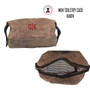 FOR HIM Monogrammed Large Waxed Canvas Toiletry Case -Kakhi - FREE SHIP-Groomsmen Gift/Father's Day Gift/Grad Gift/Gift for Him 