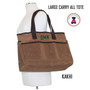 FOR HIM Monogrammed Large Waxed Canvas Deluxe Carry All Tote - Kakhi - FREE SHIP-Groomsmen Gift/Father's Day Gift/Grad Gift/Gift for Him 