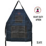 FOR HIM Monogrammed  Waxed Canvas Heavy Duty Apron - Slate - FREE SHIP  /Workshop Apron/Groomsmen Gift /Father's Day Gift/Gardener Gift/ DIY Gift 
