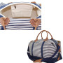 FOR HER Monogrammed SOUTHAMPTON Large Canvas / Leather Trim Weekender - FREE SHIP / Bridesmaid Gift / Flower Girl Gift/ Weekender Duffel / Mom Gift / Girl Trip / Bat Mitzah Gift