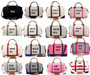 FOR HER Monogrammed SOUTHAMPTON Large Canvas / Leather Trim Weekender - FREE SHIP / Bridesmaid Gift / Flower Girl Gift/ Weekender Duffel / Mom Gift / Girl Trip / Bat Mitzah Gift