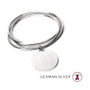 Engraved Monogrammed  GERMAN SILVER  Triple Bangle & Disc - FREE SHIP / Gift for Her / Bridesmaid Gift / Grad Gift / Mother's Day Gift