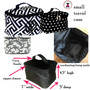 FOR HER Monogrammed Perfect Tote Travel Set - 3 Piece - Black / White Greek Key-FREE SHIP/ladies' Travel Set/Gift for Her/Bridesmaid Gift/Flower Girl Gift/Dancer Gift/Grad Gift