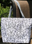 FOR HER Monogrammed Perfect Tote Travel Set - 3 Piece - Gray / White Damask-FREE SHIP/ladies' Travel Set/Gift for Her/Bridesmaid Gift/Flower Girl Gift/Dancer Gift/Grad Gift