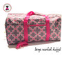 FOR HER Monogrammed 5 Piece Travel Set - Gray & Pink Bristol Tile - FREE SHIP/ Duffel Travel Set/Gift for Her/Flower Girl  Gift/Grad Gift/Tween Gift / Bar Mitzvah Gift