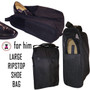 For HIM Monogrammed Large Ripstop Travel Shoe Bag-Black-FREE- Group Discount-Men's Travel/Groomsmen Gift /Father's Day/Grad Gift