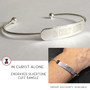 IN CHRIST ALONE  Engraved Silvertone Cuff Bangle-Free Ship/Christian Gift/Inspirational Gift/Grad Gift/Mother's Day Gift/Encouragement Gift