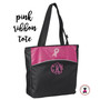 FOR HER Pink Ribbon Monogrammed Large Tote - Black/Pink- FREE SHIP /Breast Cancer Survivor Gift /Pink Ribbon/Think Pink