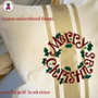 Merry Christmas 16" x 16" Embroidered Decorative Pillow-Natural/Gold Metallic Brushstripe-FREE SHIP/Family/Christmas Gift/Chirstmas DecorDiscount/Cheerleader Squad/Grad Gift/Corporate Gift/Team Gift