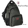 FOR HIM Monogrammed Sling Travel Bag - Dark Gray - Free Ship/Travel Bag/Backpack/Sling Backpack/Overnight Bag