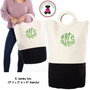 FOR HER Monogrammed Circle Handle Canvas Deluxe Laundry Bag -Natural/BLACK /Free Ship/Ladies' Travel /Grad Gift/Gift for Her/Laundry Bag