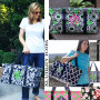 FOR HER Monogrammed XL Utility Tote / Trunk Organizer - Gray and White Damask - Folds Flat /  FREE SHIP/Bride Gift/Grocery Tote /Grad Gift/Picnic Tote/Beach Tote/Car organizer