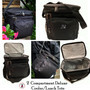 FOR HIM Monogrammed 2 Compartment Cooler Tote/Lunch Bag-Black-Free Ship/Group Gift/Teacher Gift/Back to School/Insulated Tote/Groomsmen Gift