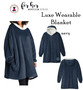 Monogrammed Luxe Wearable Hooded Blanket Poncho-Navy-FREE SHIP/College Gift/Outdoor Blanket/Cozy Blanket/Christmas Gift/Gift for Her