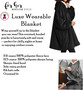 Monogrammed Luxe Wearable Hooded Blanket Poncho-Gray -FREE SHIP/College Gift/Outdoor Blanket/Cozy Blanket/Christmas Gift/Gift for Her