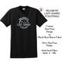HILLGROVE  Lady Hawks Volleyball - SILVER HEAT PRESS Custom Design - Adult Sized Black Short Sleeve T Shirt/D5