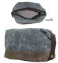 FOR HIM Monogrammed Deluxe Waxed Canvas Weekender Tote and Dopp Kit Travel Set-Slate-Free Ship/Men's Travel/Groomsmen/Father's Day/Grad Gift